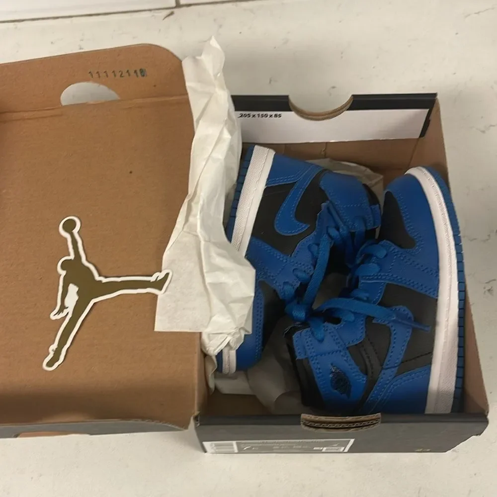 Jordan 1 Retro High OG (TD) AQ2665-404 Dark Marina Blue & Black 7C NEW with Box
